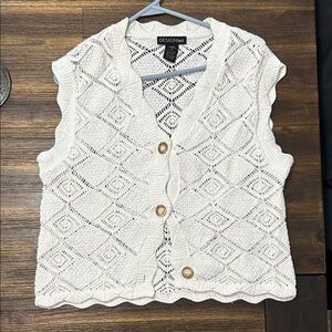 Designs4 White V-Neck Sweater